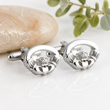 Rhodium Plated Claddagh Cufflinks