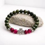 Irish Shamrock Bracelet with Connemara Marble and Tigers Eye Gemstone