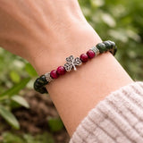Irish Shamrock Bracelet with Connemara Marble and Tigers Eye Gemstone