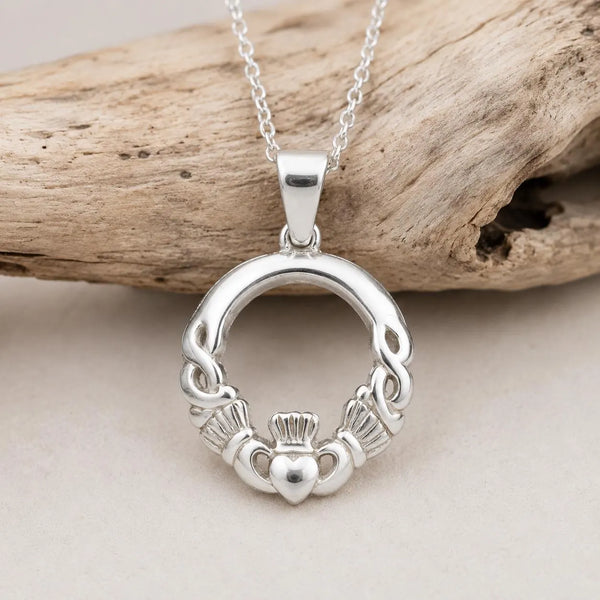 Claddagh Necklace in Sterling Silver