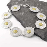 Keltisches Krieger-Scheibenarmband mit 18K Goldperle