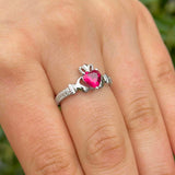 Claddagh July Birthstone Ring