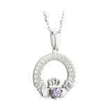 june birthstone claddagh pendant