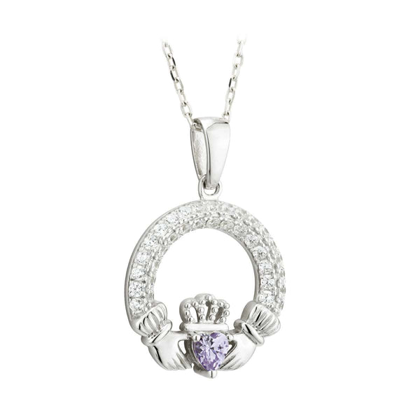 june birthstone claddagh pendant