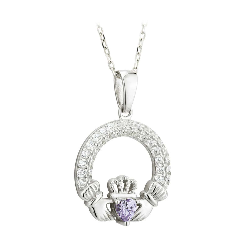 june birthstone claddagh pendant