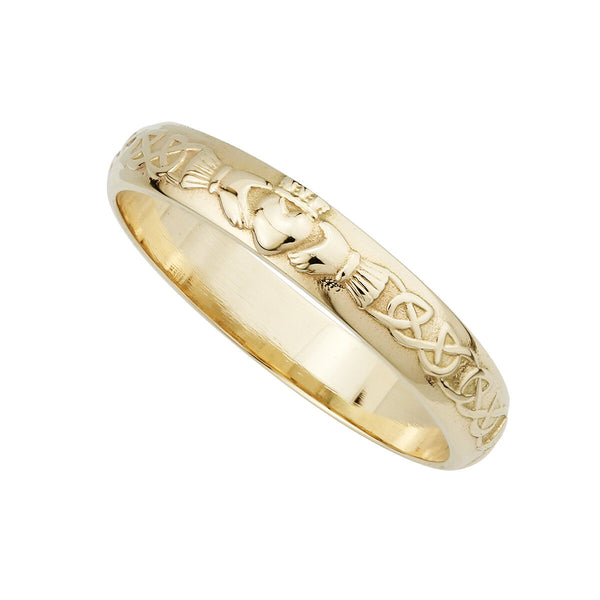 Anillo de boda Claddagh de oro de 14k para mujer