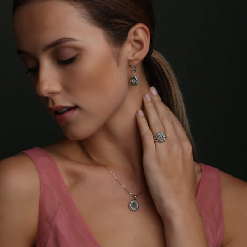 marcasite connemara marble shamrock earrings