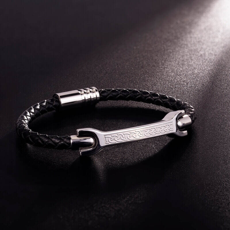 mens celtic leather bracelet