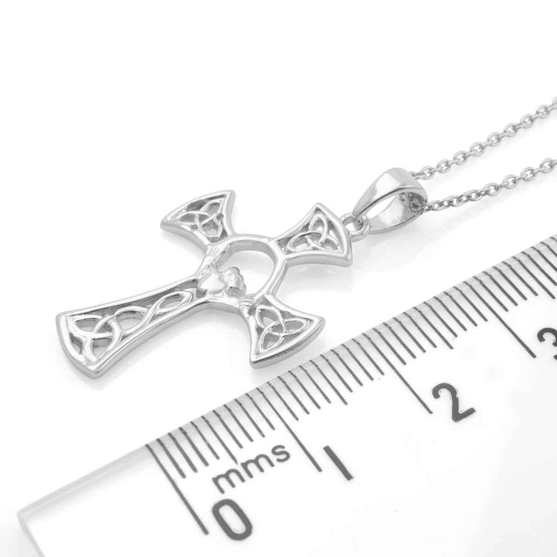 Claddagh Inspired Cross in Silver