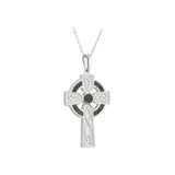 Silver & Connemara Marble Irish Cross