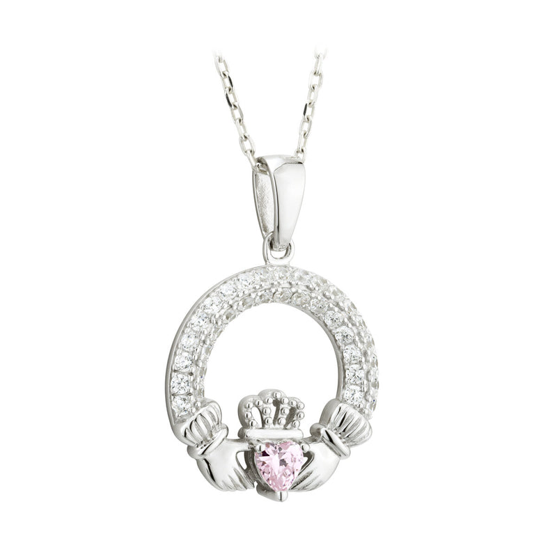 october birthstone claddagh necklace