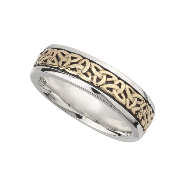 Anillo de mujer nudo de la trinidad en plata y oro