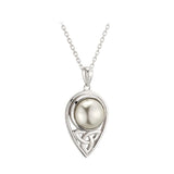 Sterling Silver Pearl Trinity Knot Necklace