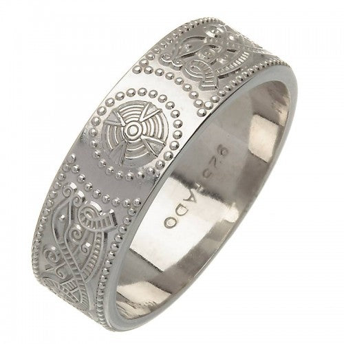 Anillo de bodas irlandés de plata - An Rí (El Rey) - Mediano