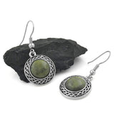 Rhodium Connemara-Marmor Keltische Ohrhänger