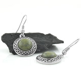 Rhodium Connemara-Marmor Keltische Ohrhänger