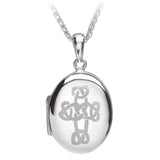 silver celtic cross locket