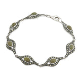 silver connemara marble and marcasite celtic bracelet