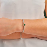 silver cubic zirconia claddagh draw string bangle 2