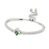 silver cubic zirconia claddagh draw string bangle 3