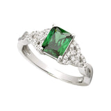 Anillo Celta Esmeralda en Plata