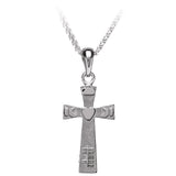 silver ogham and claddagh cross pendant