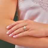 silver pearl trinity knot ring 2