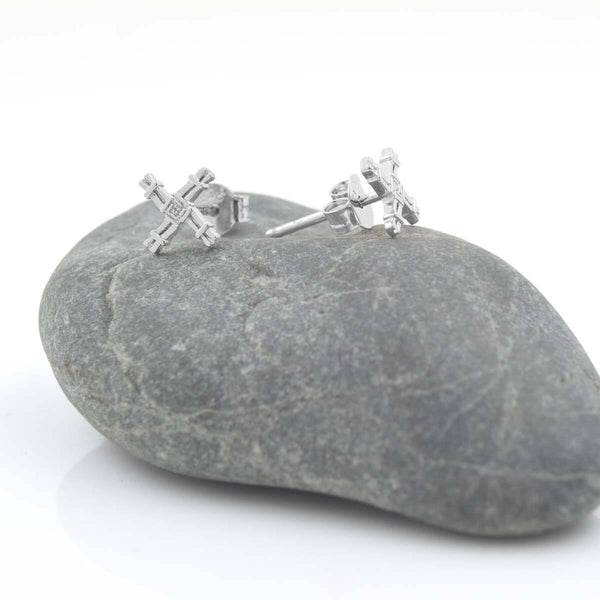 Sterling Silver St. Brigid's Cross Stud Earrings