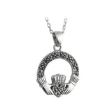 small claddagh marcasite pendant