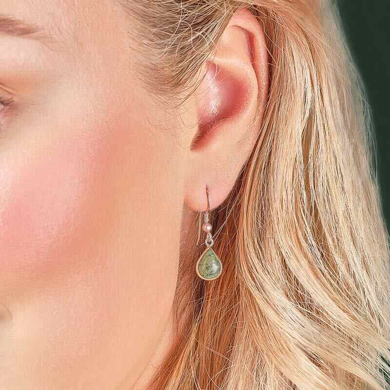 tear drop connemara marble earrings 1