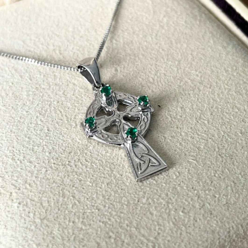 white gold celtic cross