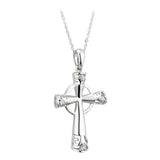 White Gold Diamond Irish Cross Necklace
